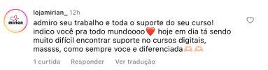 Print de comentário de aluna sobre o FEC, 7 de 16